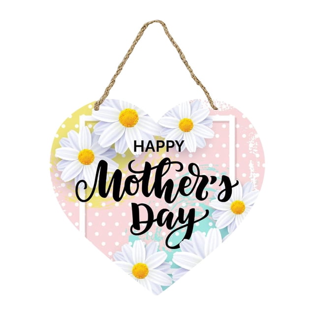 Less Than 5 Wreath Mother'S Creative Sign Sign Happy Door Welcome Front Day Heart-Shaped Home Decor