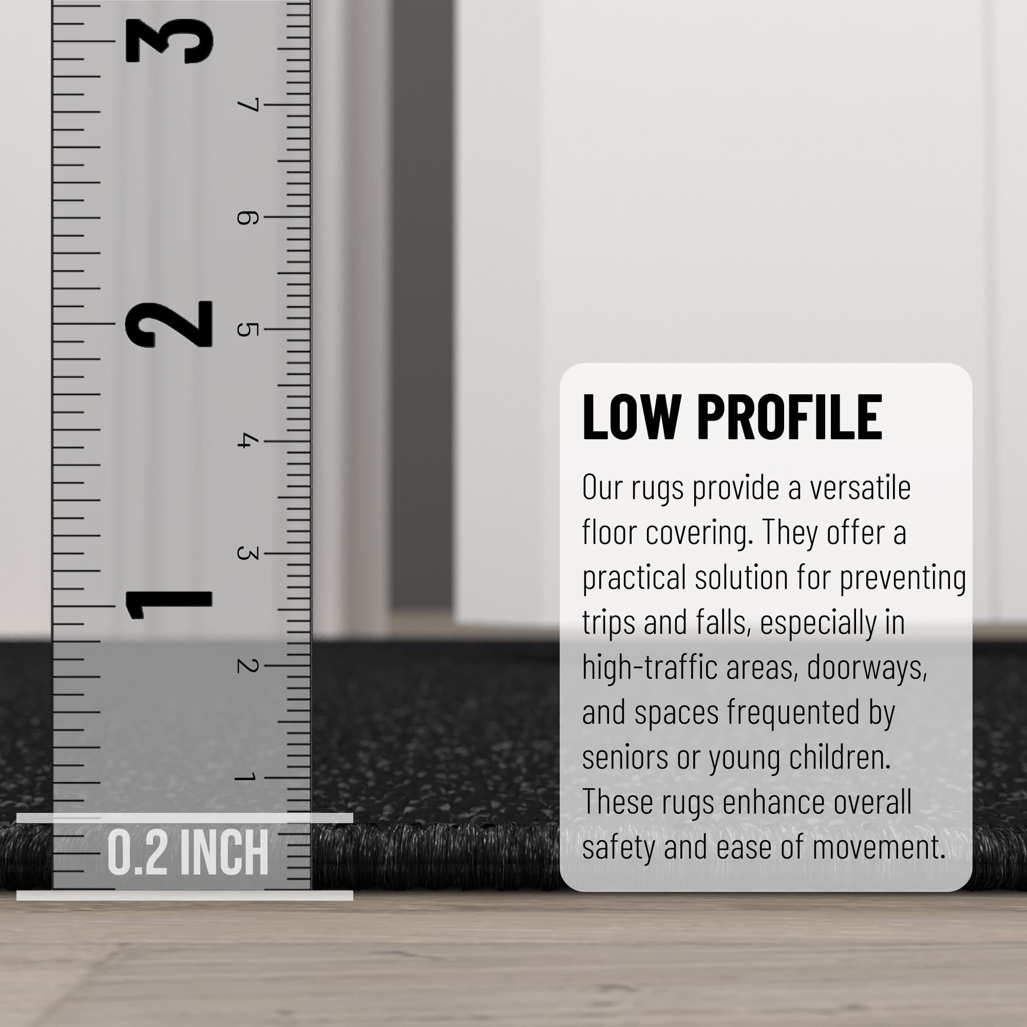 Sweet Home Stores Machine Washable NonSlip Rubberback Solid 2x12