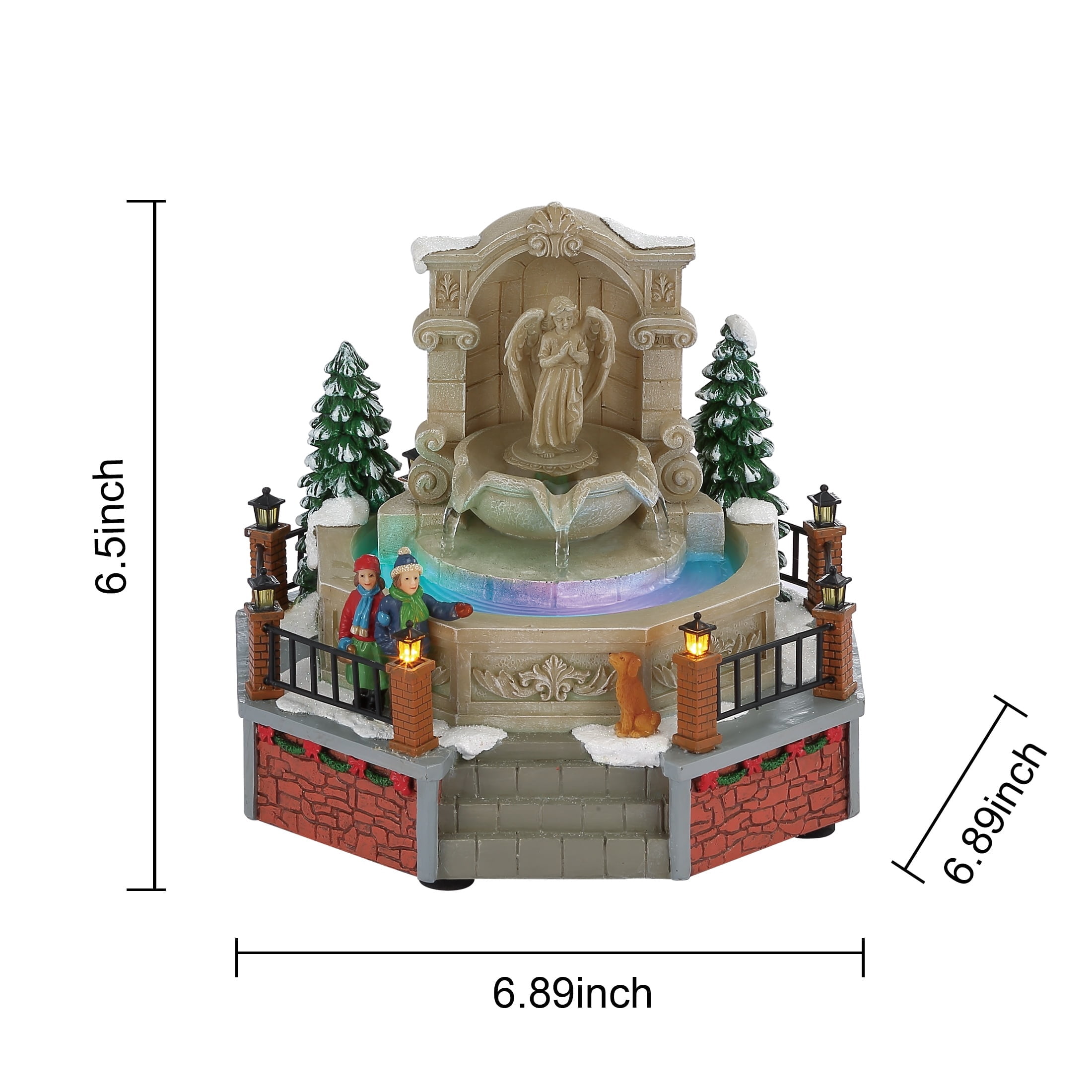 Light-Up Holiday Fountain Christmas Village Decoration, Multicolor, 6.5", by Holiday Time