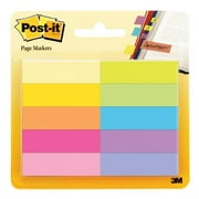 Post-it Page Markers, 1/2 in x 1 3/4 in, Assorted Bright Colors, 50 Sheets/Pad, 10 Pads/Pack (670-10AB)