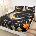 thumbnail image 3 of Homewish Chic Flowers 3pcs Twin Sheet Sets For Teens Boys Girls,Floral Butterflies Twin Fitted Sheet,Starry Sky Moon Breathable Flat Sheet,Luxury Bedroom Decor, 3 of 7
