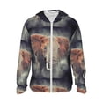 thumbnail image 1 of Fotbe Elephant in Smoke Chaqueta con Protección Solar UPF 50+ para Hombre y Mujer, Camisa con Capucha y Bolsillos-X-Large, 1 of 7