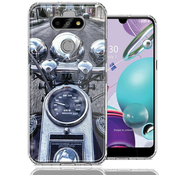 MUNDAZE For LG Aristo 5/K31/Fortune 3 Motorcycle Chopper Design Double Layer Phone Case Cover