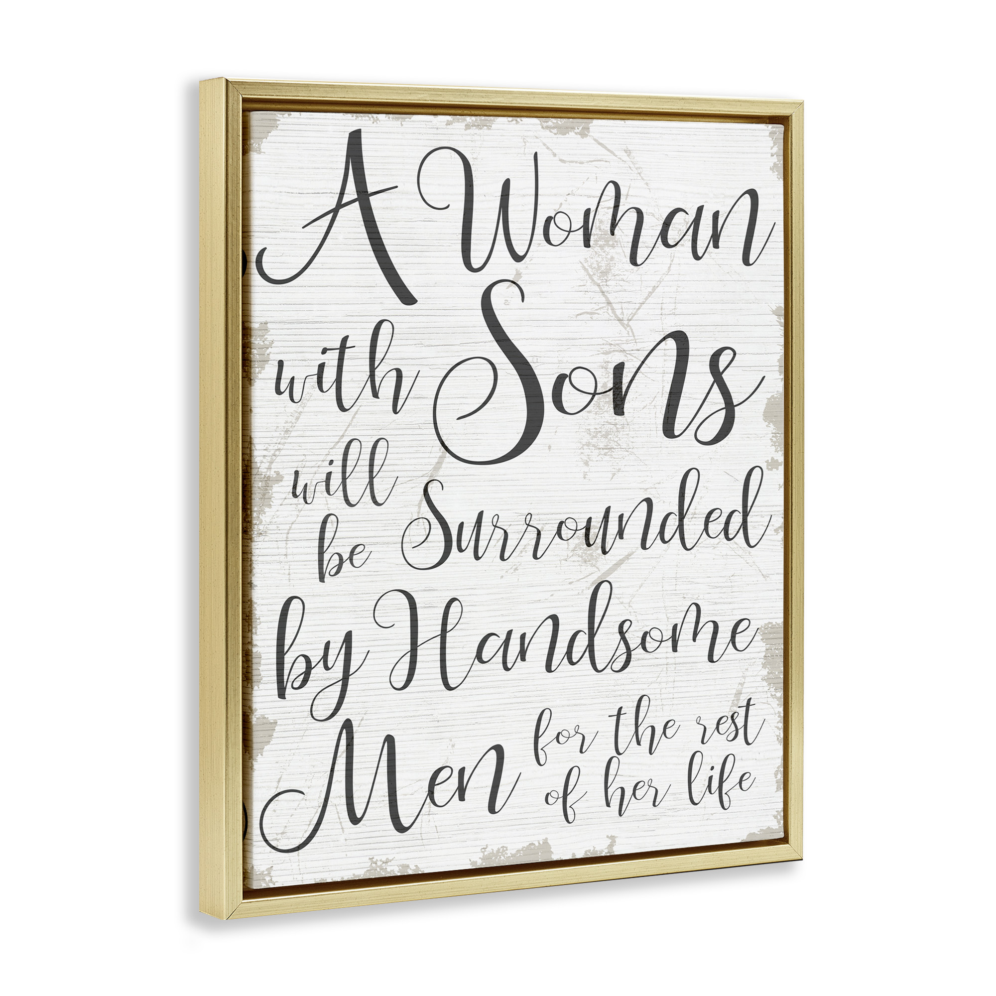 Stupell Industries Handsome Sons Family Parenting Inspirational Painting Gold Floater Framed Canvas Art Print Wall Art, 25 x 31