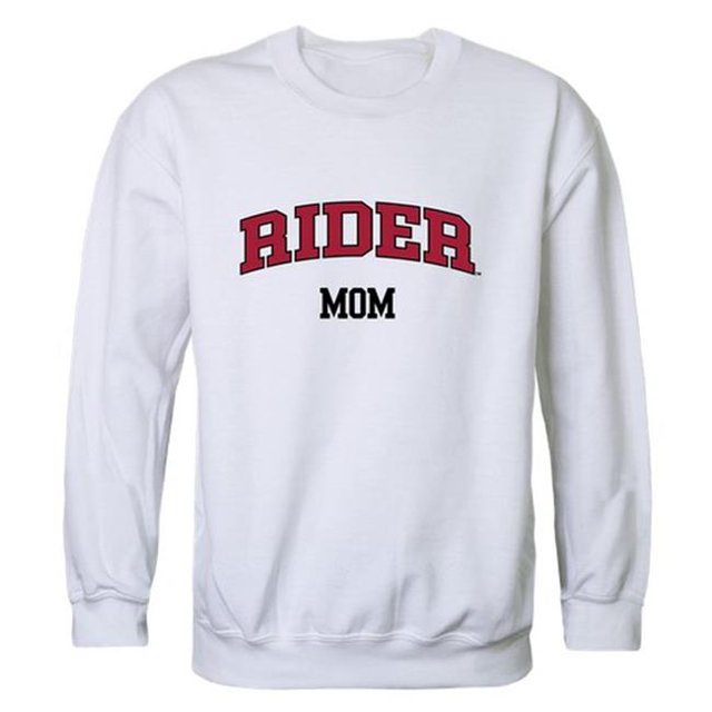 W Republic 564-368-WHT-04 Chandail en Molleton Col Rond Femme Rider University Broncos Mom, Blanc - Extra Grand
