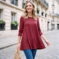 thumbnail image 4 of Womens Lace Tops Dressy Casual Long Sleeve Shirts Flowy Tunic Top Wrinkle Free Blouses for Leggings, 4 of 9