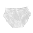 thumbnail image 4 of Womens Panties Light Satin Lace Low Waist Breathable Slightly Sheer Panty Woman Underwear White M, 4 of 4