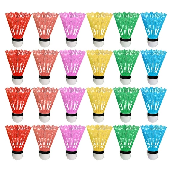 ELAYARD 24Pcs Lightweight Plastic Shuttlecock Assorted Colors Durable for Badminton Training