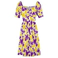 thumbnail image 4 of Purple and Yellow Team Spirit Hearts Sleeveless Dress evening dress woman, 4 of 6