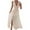Khaki, variant on Fesfesfes Women Gowns Casual England Loose Sleeveless Solid V-Neck Floor-Length Dress Tops on