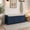 Antique Navy, variant on Storage Bench with 3 Shutter Doors, Removable Cushion and Hidden Storage, White
