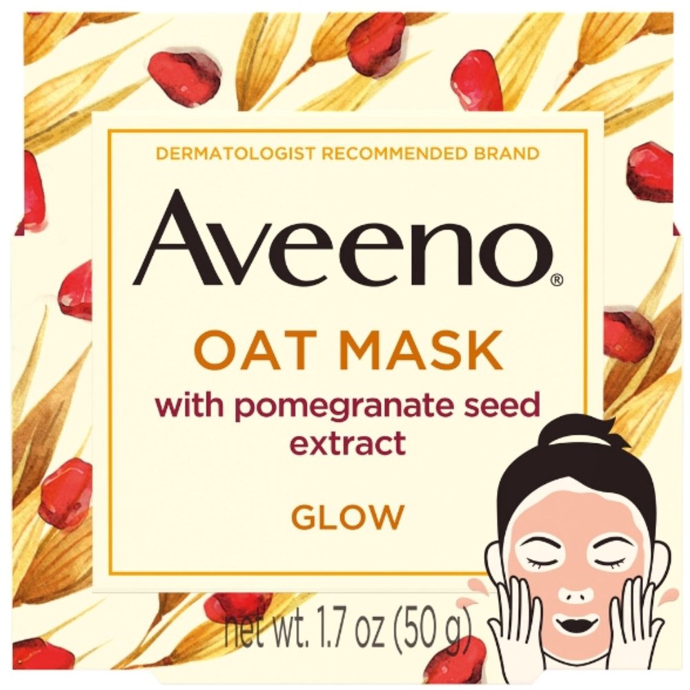 AVEENO Nourishing Oat Face Mask with Pomegranate Seed Extract for