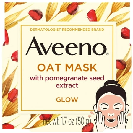 4 Pack - AVEENO Nourishing Oat Face Mask with Pomegranate Seed Extract for Glowing Skin,  1.7  (Best Way To Extract Pomegranate Seeds)
