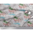 thumbnail image 2 of Soimoi Grey Cotton Voile Fabric Palm Tree, & Flamingo Bird Decor Fabric Printed Yard 56 Inch Wide, 2 of 3