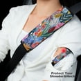 thumbnail image 4 of WYYP Flowers Leaves Vibrant Car Seat Strap Pads Soft Comfort Car Seat Belt Pads Cover 2Pcs, 4 of 6