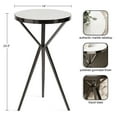 thumbnail image 6 of Kate and Laurel Gribben Modern Round Marble Side Table, 14 x 14 x 24, White and Gray Gunmetal, Tripod-Base Bedside Table for Display and Storage as a Bedroom Nightstand or Living Room Accent, 6 of 9