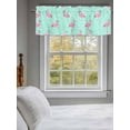 thumbnail image 3 of Pink Flamingo Curtain Valances for Windows, White Green Polka Dot Modern Art Kitchen Valance Window Treatment, Light Filtering Block Curtains for Bathroom/Bedroom/Living Room 42'' x 18'', 3 of 9
