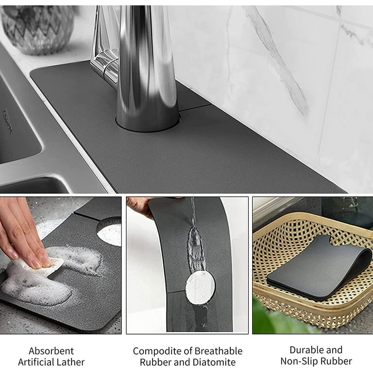 Bathroom Kitchen Sink Faucet Water Pad Silicon Mud Instant Absorbent Quick  Dry Mat For Home, Prevent Splashing, Use As Sink Or Dish Drainer Mat