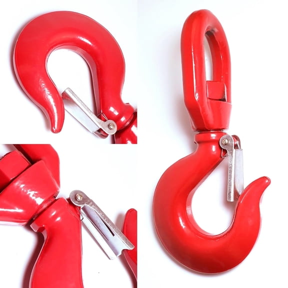 11 Ton Swivel Lifting Hook with Safety Latch, Self Locking Crane Swivel Hook, Rotating Steel Eye Sling Hook for Lifting
