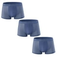 thumbnail image 1 of Xmarks Men's Ice Silk Boxer Pack of 3 Breathable Seamless Sexy See-Through Transparent Briefs Blue US 2XL, 1 of 4