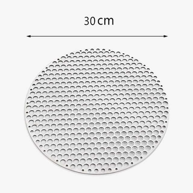 BUYISI 18-30CM Diameter Stainless Steel 304 Round BBQ Charcoal Grate Barbecue Grill With Cellular Holes Grid Mesh Net Barbecue Rack 30CM