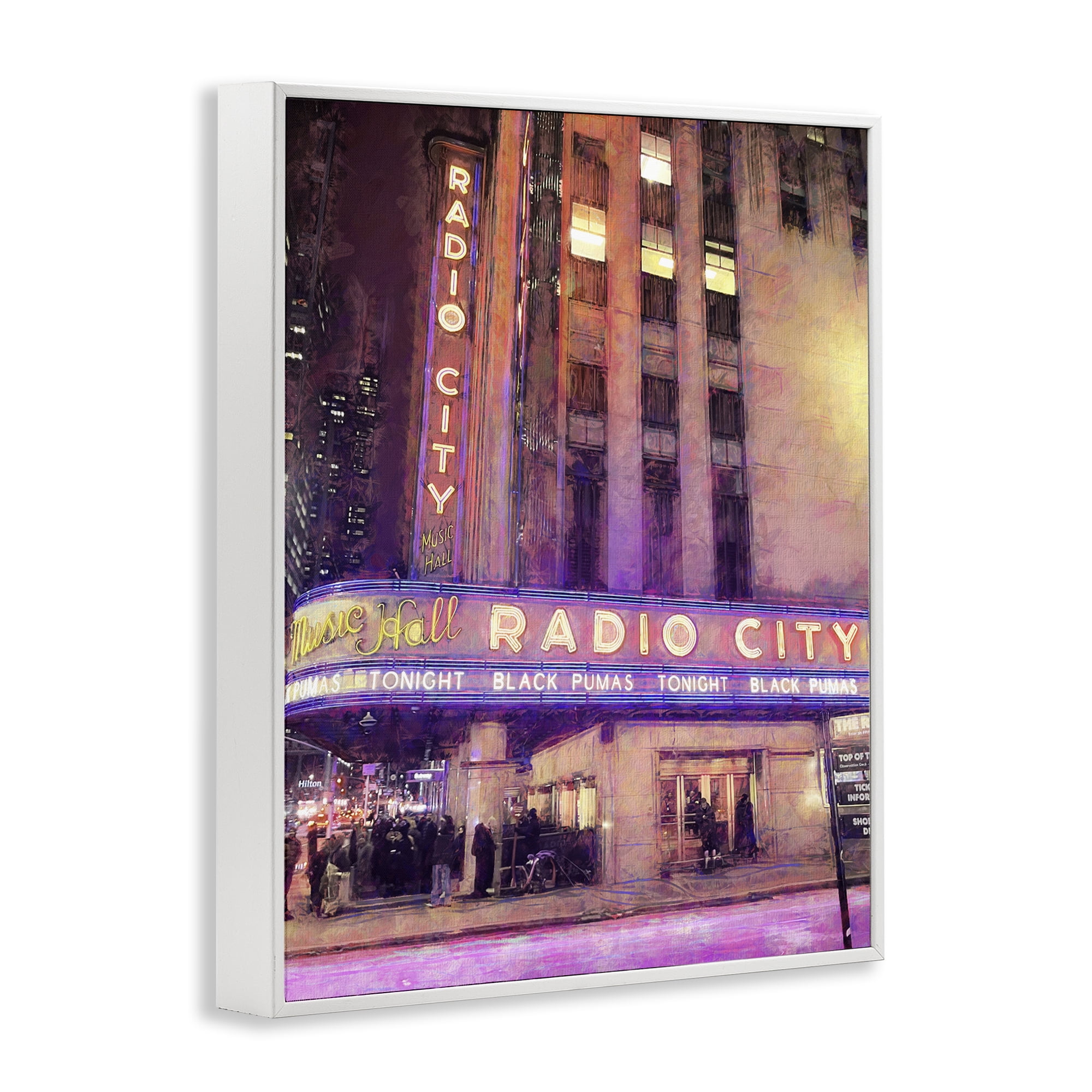 Stupell Industries Radio City Music Hall White Framed Giclee Art, design by Grotto Studios