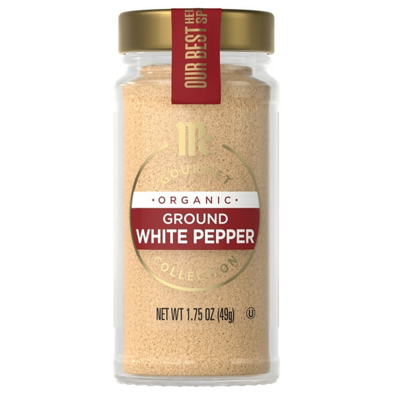 McCormick Gourmet Non-GMO Organic Ground White Pepper, 1.75 oz Bottle