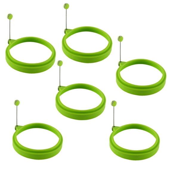 6 pcs Silicone Egg Ring, Egg Rings Non Stick, Egg Cooking Rings, Fried Egg Mold or Pancake Rings Nonstick Mold Ring Round