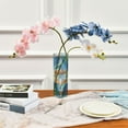 thumbnail image 3 of Clear Flower Vase Centerpieces Plastic Cylindrical Vases Home Wedding Decor 4"x12" Orange Blue Floral Stained Glass, 3 of 6