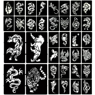 TinkTac 20 Sheets Temporary Tattoo Stencils/Templates, Henna