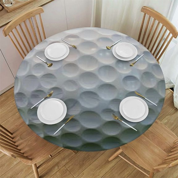 Orinice Golf Ball Green Field Sky Round Table Cover Stain Resistant Washable Indoor Outdoor Tablecloth Kitchen Dining Wedding Parties 100% Polyester Fiber 31-35