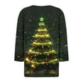 thumbnail image 4 of FDGIU Women's Christmas Tree Shirt 2025, Cute Print 3/4 Sleeve Crewneck Tunic Top for Holiday Casual Outfit Gifts, 4 of 5