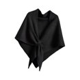 thumbnail image 4 of Chal envolvente para mujer, regalo de uso diario, suave, con bucle, bufanda triangular de punto Negro, 4 of 8