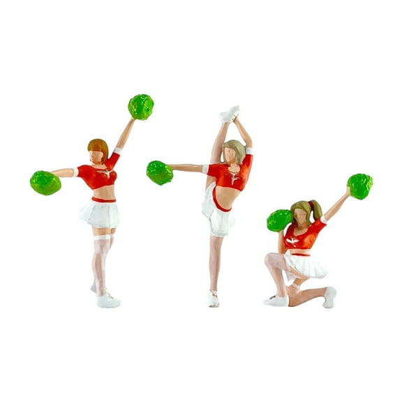 Kokiya 3 Pieces 1/64 Figures Model Cheerleaders Lifelike Ornaments Mini Dolls Model