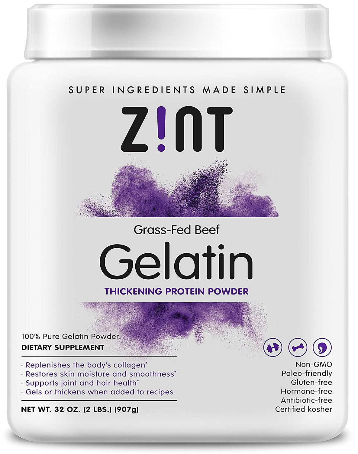 Zint Anti-Aging Gelatin Protein Thickening Powder, 2.0 Lb