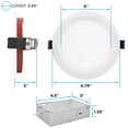 thumbnail image 2 of Luxrite 6-Pack 6 Inch LED Fire Rated Recessed Lights, 5CCT 2700K-5000K, 2 Hour Fire Rating, 1050LM, Dimmable, Baffle, UL, 2 of 7