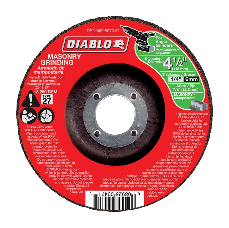 Diablo 41/2 in. Dia. x 7/8 in. Aluminum Oxide Masonry Circular CutOff