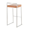 thumbnail image 6 of Fuji Contemporary Stackable Barstool With Camel Faux Leather - Set Of 2, 6 of 8