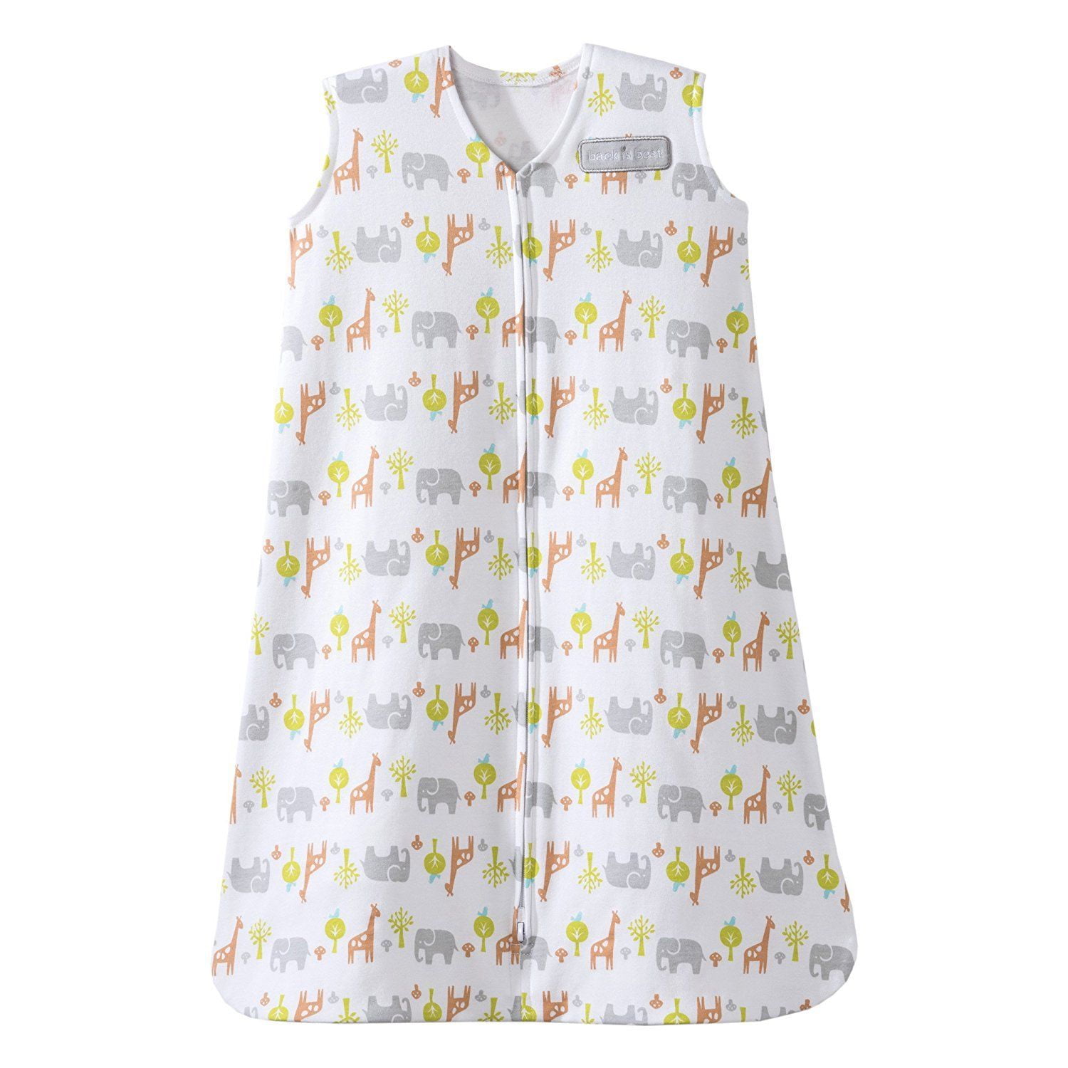 HALO SleepSack Cotton Wearable Blanket, White, XL Elephants & Giraffes