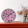 thumbnail image 2 of Pink Background Pattern Wall Clock Modern Small Clock Black Hands for Office, Home, Bedroom,School 9.84in, 2 of 11