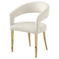 thumbnail image 5 of Coaster Galiano Velvet Fabric Upholstered Dining Arm Cream, 5 of 11