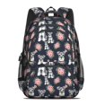 thumbnail image 2 of Schnauzer and Floral Black Pattern Cute School Backpack Bag with Padded Back and Adjustable Shoulder Straps 16.9 X 12.6 X 5.9 Inches, 2 of 5