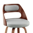thumbnail image 3 of 30 Inch Leatherette Barstool with Cut Out Back, Gray and Brown- Saltoro Sherpi, 3 of 3