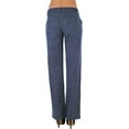 thumbnail image 2 of ToBeInStyle Women's Cozy Linen-Cotton Blend Heather Dye Pants - Navy - Small, 2 of 7