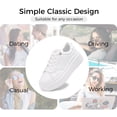 thumbnail image 5 of LUCKY STEP Fashion Chunky Faux Leather Sneakers Low Top Casual Shoes,White,Womens, 5 of 9