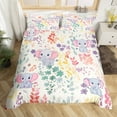 thumbnail image 2 of Kawaii Elephant Bedding Set Twin Size,Cartoon Elephant Flower Duvet Cover,Cute Watercolor Floral Bed Set Wildlife Animal Duvet Cover with 1 Pillowcase（No Comforter）, 2 of 5