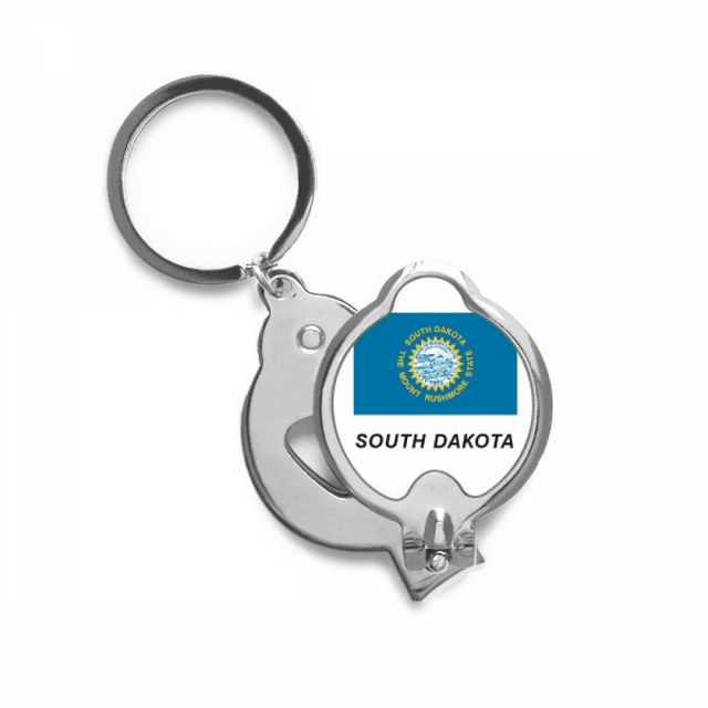 South Dakota Flag Profile Finger Nail Clippers Scissor Stainless Steel Cutter
