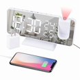 thumbnail image 1 of wonima44 Projection Alarm Clock for Bedroom Ceiling Digital Clock Radio with USB Charger Ports, 7.3" Large LED Screen, 4 Dimmer, Dual Alarm Clock with 2 Sounds, Snooze, White, 1 of 1