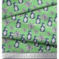 thumbnail image 2 of Soimoi Green Cotton Duck Fabric Cute Animals Kids Printed Fabric 1 Yard 42 Inch Wide, 2 of 3