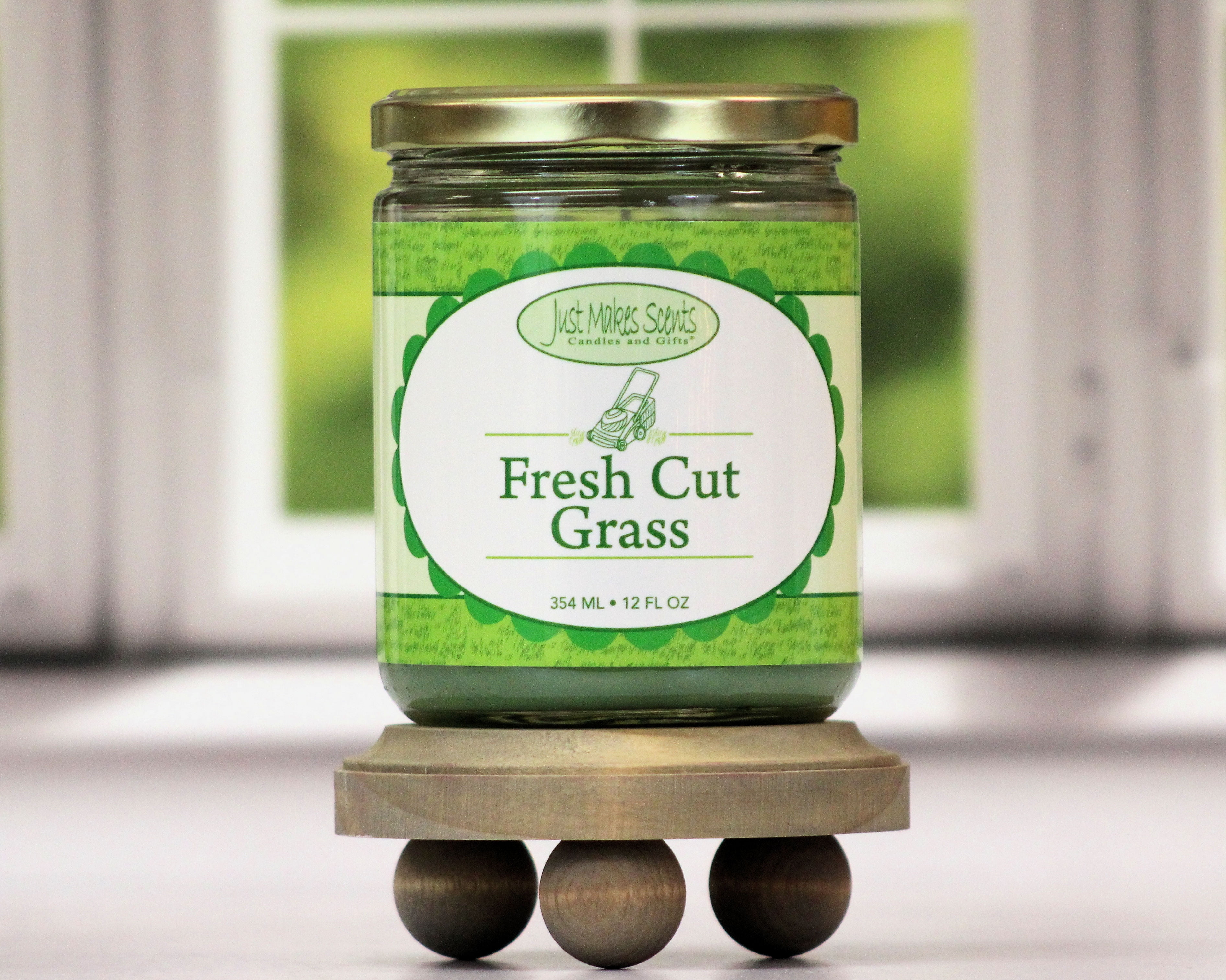 Fresh Cut Grass Salsa Jar Candle 12oz -Just Makes Scents Candles & Gifts